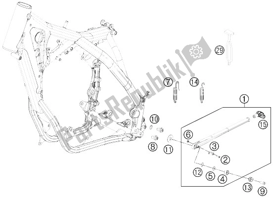 All parts for the Side / Center Stand of the KTM 250 XC Europe USA 2013