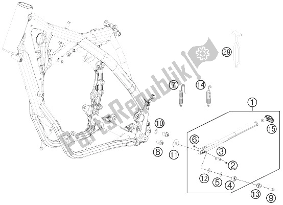 Wszystkie części do Podstawka Boczna / ? Rodkowa KTM 250 XC Europe USA 2014