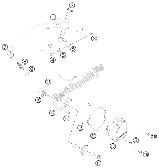 All parts for the Ignition System of the KTM 50 SX Mini Europe 2016