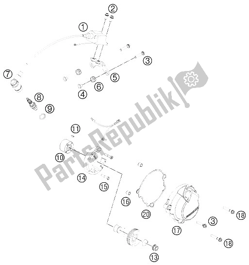 Wszystkie części do Sytem Zap? Onu KTM 50 SXS Mini 2016