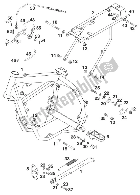 All parts for the Frame , 60/65 Ccm '99 of the KTM 60 SX Europe 1999