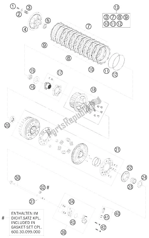 Alle onderdelen voor de Koppeling van de KTM 950 Supermoto Orange Europe 2005