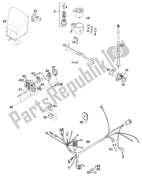 All parts for the New Parts Egs Australien '96 of the KTM 620 EGS WP Europe 1996