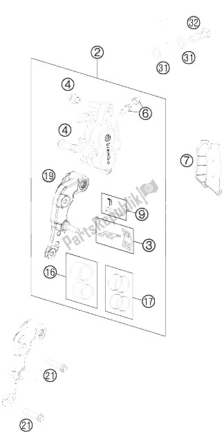 All parts for the Brake Caliper Front of the KTM 450 Rally Factory Replica Europe 2012