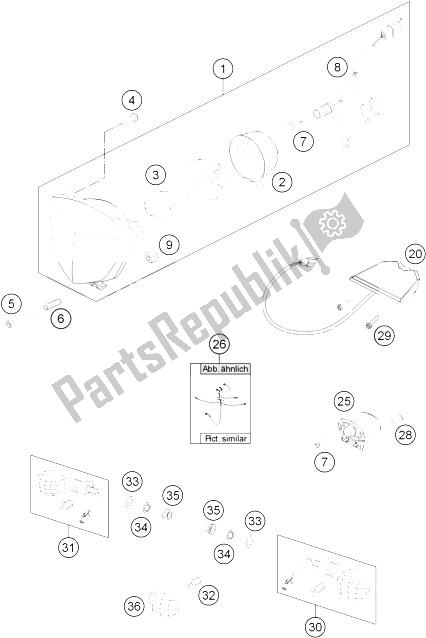 All parts for the Lighting System of the KTM Freeride 250 R Australia 2016