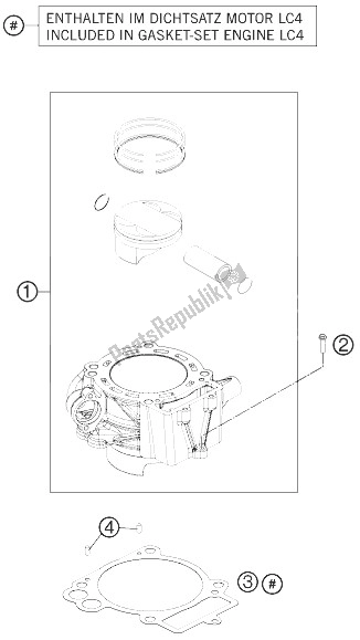 All parts for the Cylinder of the KTM 690 Enduro R ABS Australia 2014