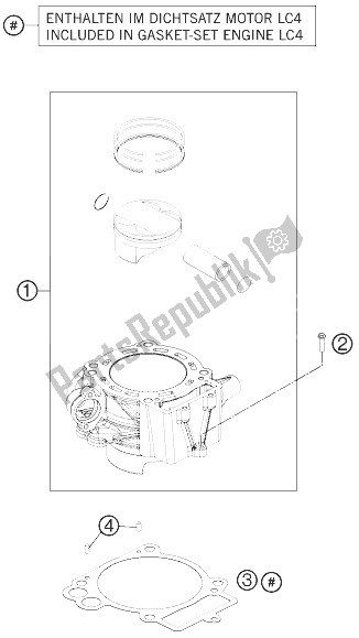 All parts for the Cylinder of the KTM 690 SMC R ABS Australia 2014