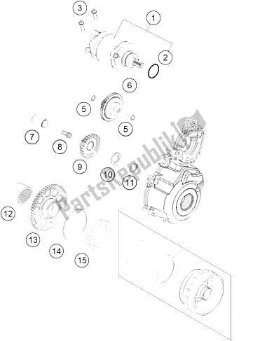 All parts for the Electric Starter of the KTM 250 EXC F Factory Edition Europe 2015