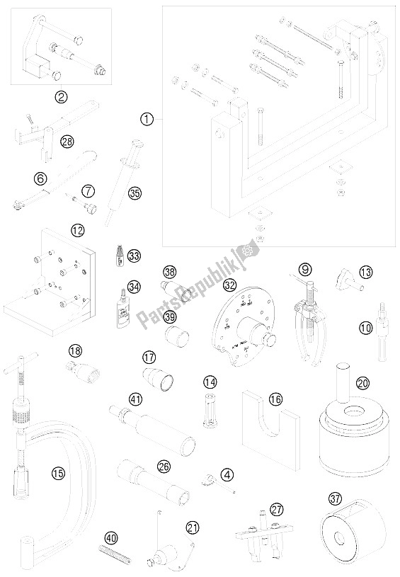 Toutes les pièces pour le Outils Spéciaux du KTM 450 EXC R Europe 1 2008