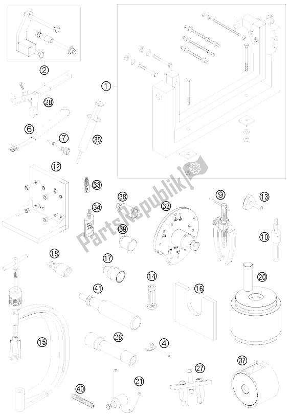 All parts for the Special Tools of the KTM 450 XCR W South Africa 2008