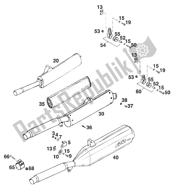 Todas las partes para Silenciador 125 '96 de KTM 125 EXC M O Europe 1996