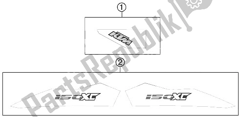 All parts for the Decal of the KTM 150 XC USA 2011