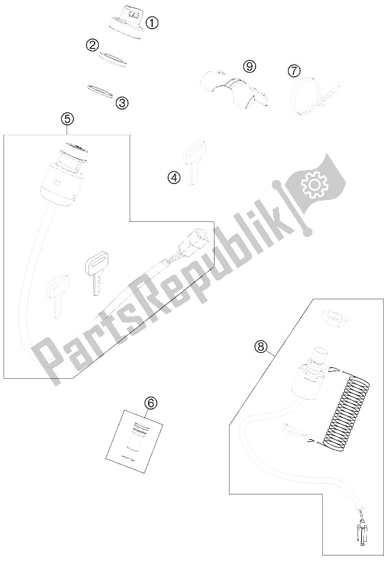 Wszystkie części do Instrumenty / System Zamków KTM 525 XC ATV Europe 2012