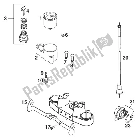 Tutte le parti per il Tachimetro 125-380 Egs '98 del KTM 200 EGS 8 KW Europe 1998