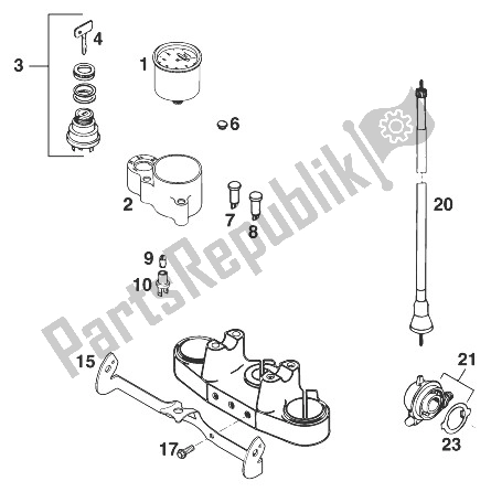 All parts for the Speedometer 125-380 Egs '98 of the KTM 300 EGS 10 KW Europe 1998