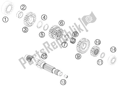 Todas as partes de Transmissão I - Eixo Principal do KTM 990 Super Duke R France 2013