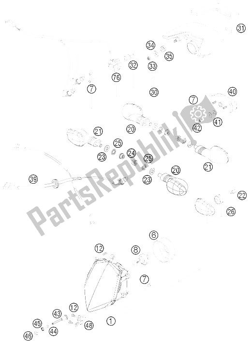 All parts for the Lighting System of the KTM 950 Super Enduro R Europe 2008