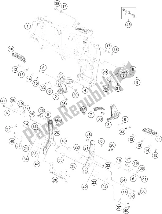 All parts for the Frame of the KTM 450 Rally Factory Replica Europe 2015