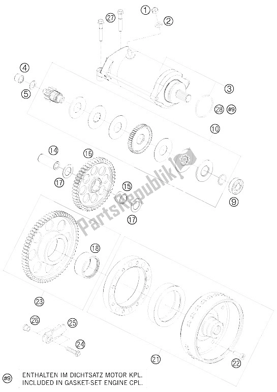 Todas las partes para Arrancador Eléctrico de KTM 1190 RC 8 Black USA 2009