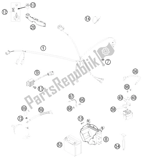 Toutes les pièces pour le Faisceau De Câblage du KTM 300 XC W USA 2011