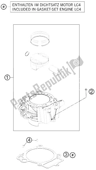 All parts for the Cylinder of the KTM 690 Enduro R Europe 2011