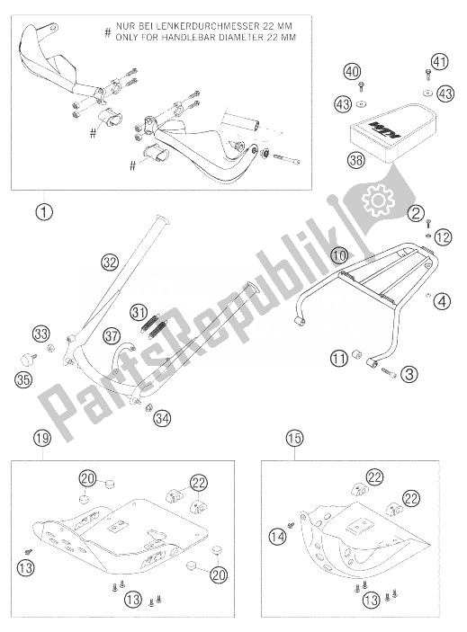 Todas as partes de Peças De Fixação do KTM 625 SXC Australia United Kingdom 2007