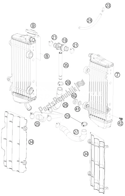 Todas las partes para Sistema De Refrigeración de KTM 450 SMR Europe 2010