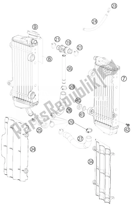 Todas las partes para Sistema De Refrigeración de KTM 450 SX F USA 2010