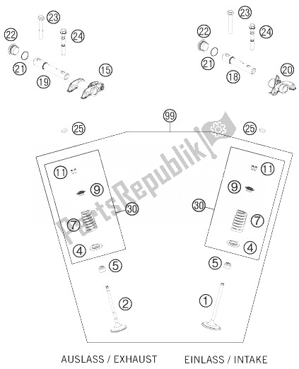 All parts for the Valve Drive of the KTM 450 XC F USA 2014