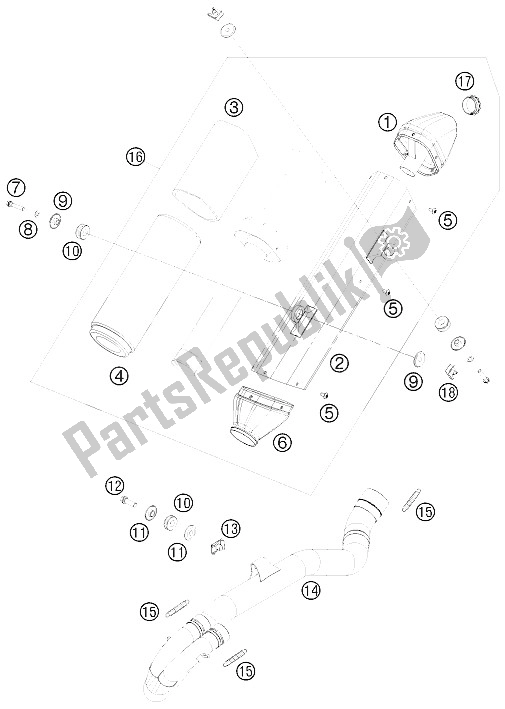 Alle onderdelen voor de Uitlaatsysteem van de KTM 450 XC ATV Europe 2009