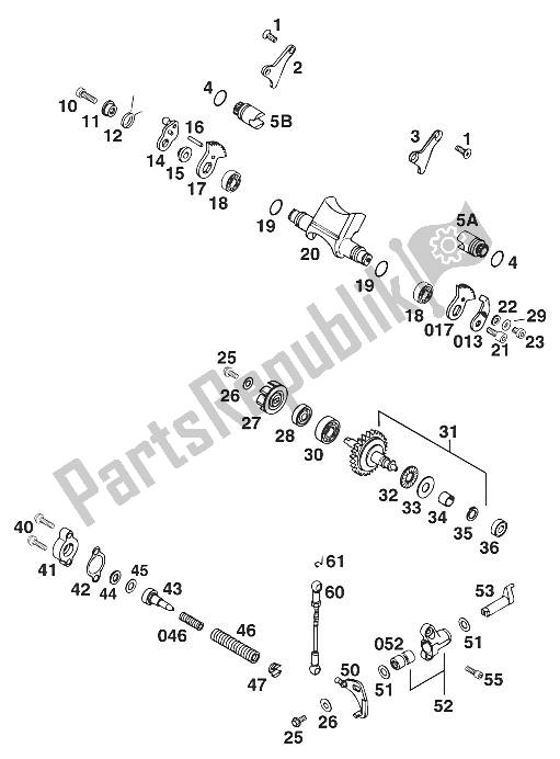 Toutes les pièces pour le Soupape D'échappement 250/300/360'96 du KTM 250 EXC M O 13 LT Brazil 1996