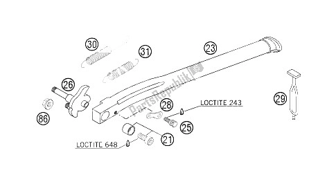 All parts for the Side Stand of the KTM 250 EXC Australia 2006