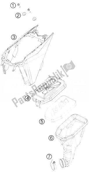 Tutte le parti per il Filtro Dell'aria del KTM 50 SX Mini Europe 2010