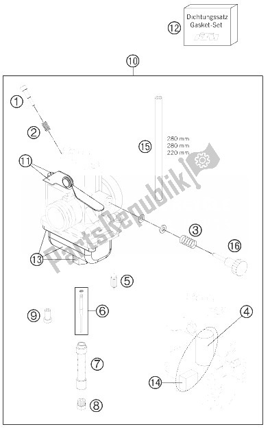 All parts for the Carburetor of the KTM 65 SX Europe 2014