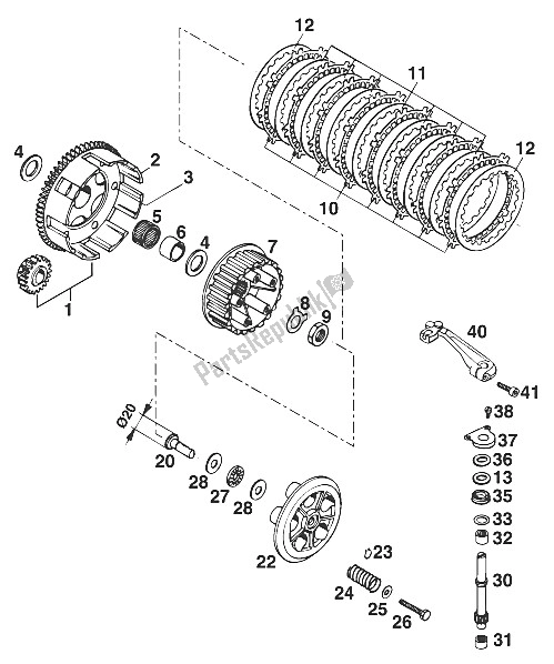 Todas las partes para Embrague 125 94 de KTM 125 E XC USA 1994