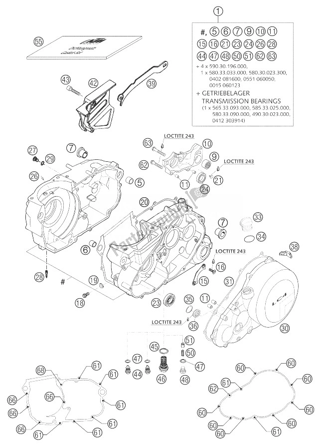 All parts for the Engine Case 660 Smc of the KTM 660 SMC Europe 2004
