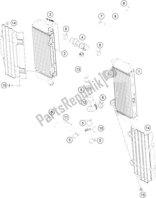 Toutes les pièces pour le Système De Refroidissement du KTM 450 XC F USA 2016