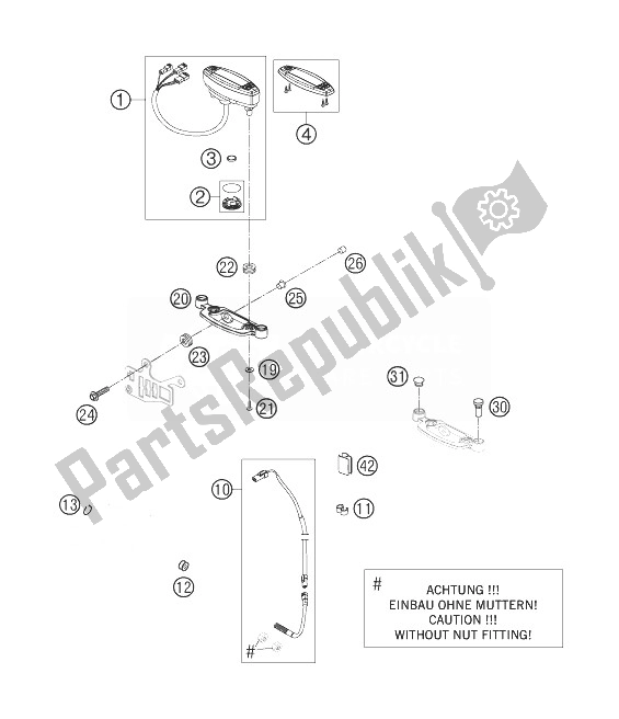 All parts for the Speedometer of the KTM 525 EXC Racing SIX Days Europe 2007