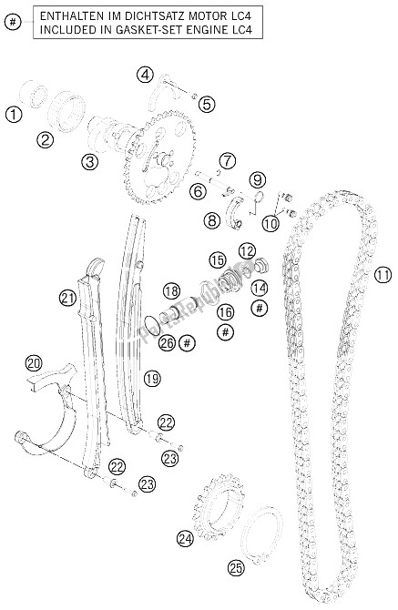 Tutte le parti per il Unità Di Cronometraggio del KTM 690 Duke White USA 2009