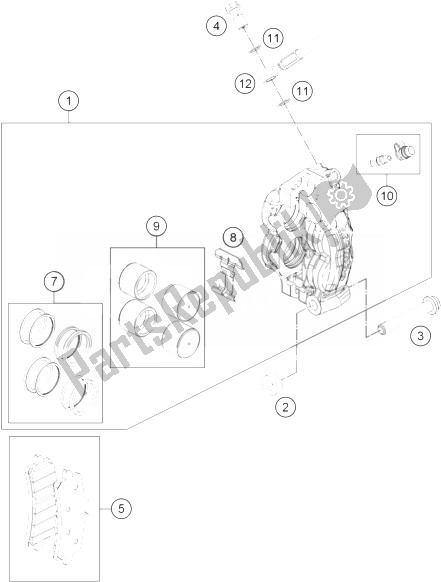 Todas las partes para Pinza De Freno Delantera de KTM 690 Duke R ABS Europe 2014