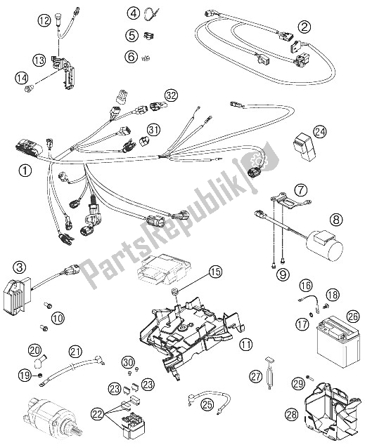 All parts for the Wiring Harness of the KTM 250 SX F Roczen Replica 12 Europe 2012