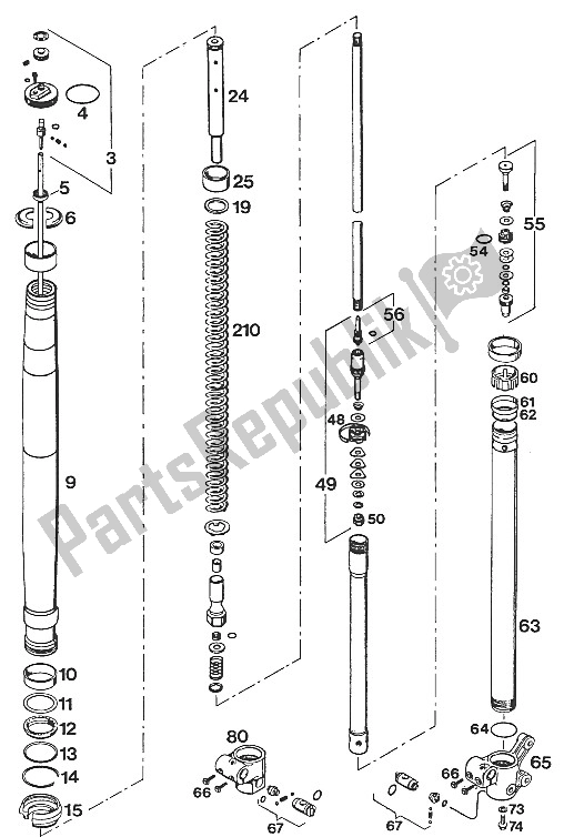 Toutes les pièces pour le Pattes Avant - Suspension 350-620 Lc4'94 du KTM 350 E XC 4T Europe 1994