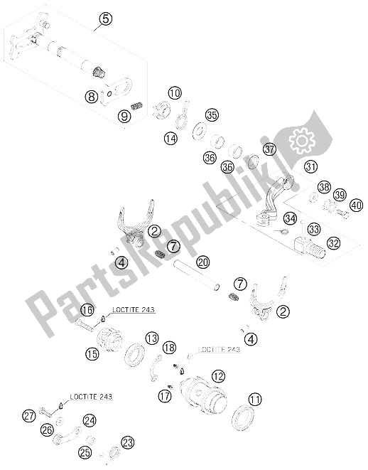 Todas las partes para Mecanismo De Cambio de KTM 505 SX F Europe 2008