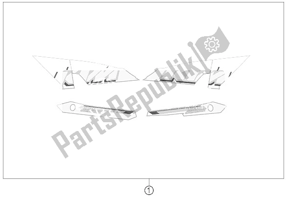 All parts for the Decal of the KTM 990 Adventure Blue ABS CKD Brazil 2012