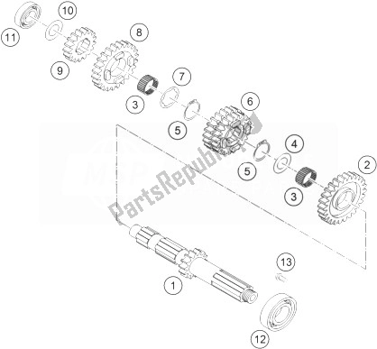 All parts for the Transmission I - Main Shaft of the KTM 450 Rallye Factory Repl Europe 2004