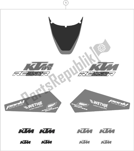 Todas las partes para Etiqueta de KTM RC 250 R Europe 2014