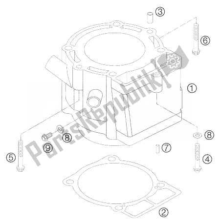 Wszystkie części do Cylinder KTM 450 XC USA 2007