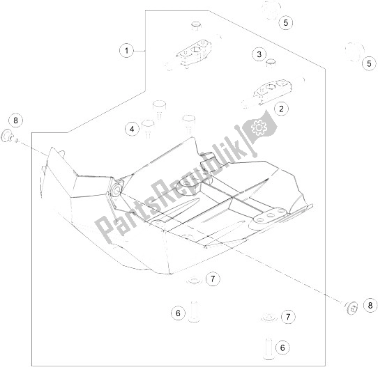 All parts for the Engine Guard of the KTM 690 Enduro R ABS Australia 2015