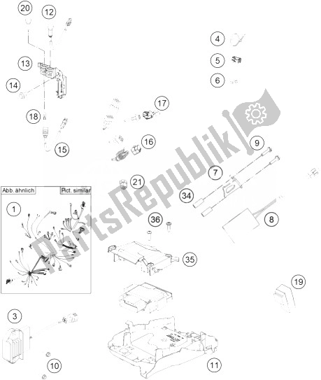 Wszystkie części do Wi? Zka Przewodów KTM 250 XC F USA 2014