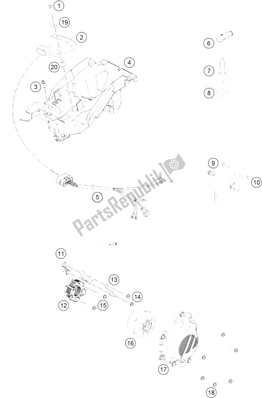 All parts for the Ignition System of the KTM 125 SX Europe 2016